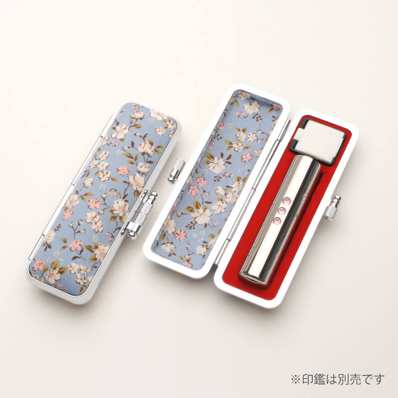 印鑑ケース サクラフラワー（青） 13.5-15.0mm
