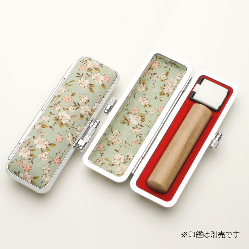 印鑑ケース サクラフラワー（緑） 13.5-15.0mm