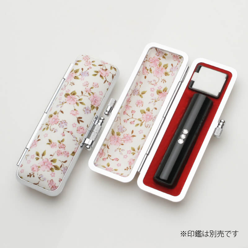 印鑑ケース サクラフラワー（白） 13.5-15.0mm