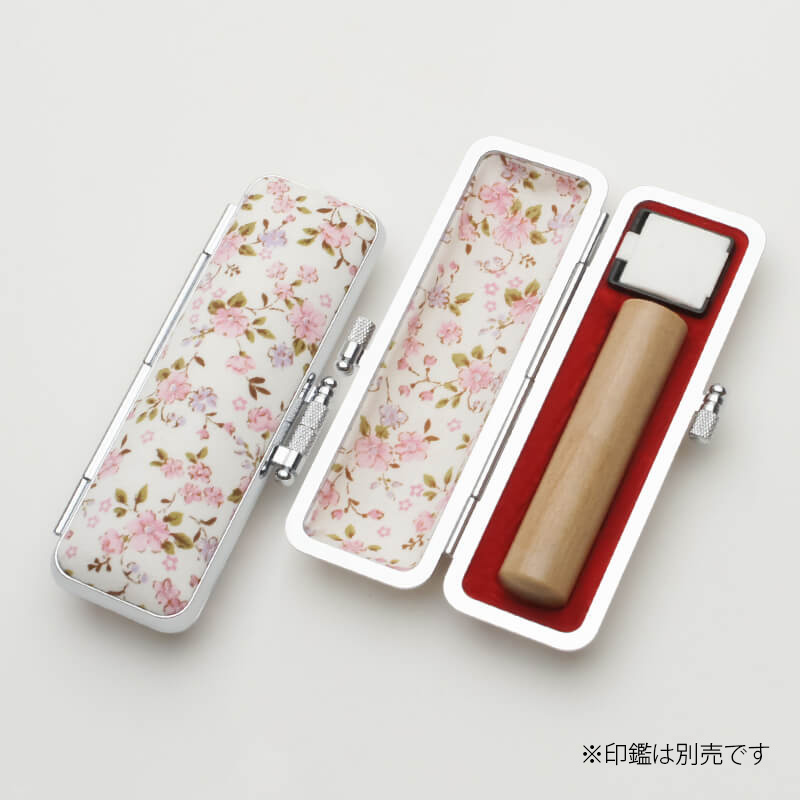 印鑑ケース サクラフラワー（白） 13.5-15.0mm