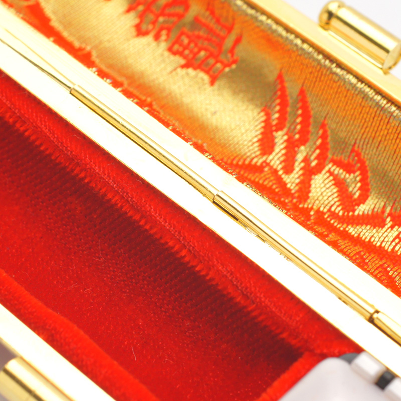 印鑑ケース 本トカゲ革金枠 ブラウン 16.5-18.0mm