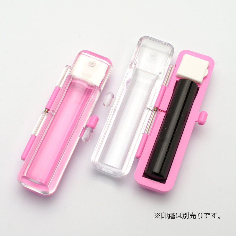 印鑑ケース ハーフスケルトン クリアピンク 10.5-12.0mm