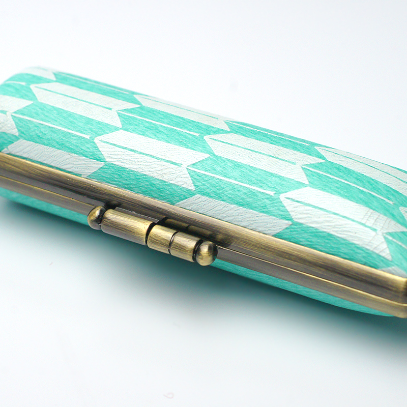 印鑑ケースヴィンテージアート パステルグリーン 矢絣（やがすり） 16.5-18.0mm