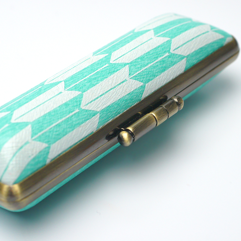 印鑑ケースヴィンテージアート パステルグリーン 矢絣（やがすり） 16.5-18.0mm