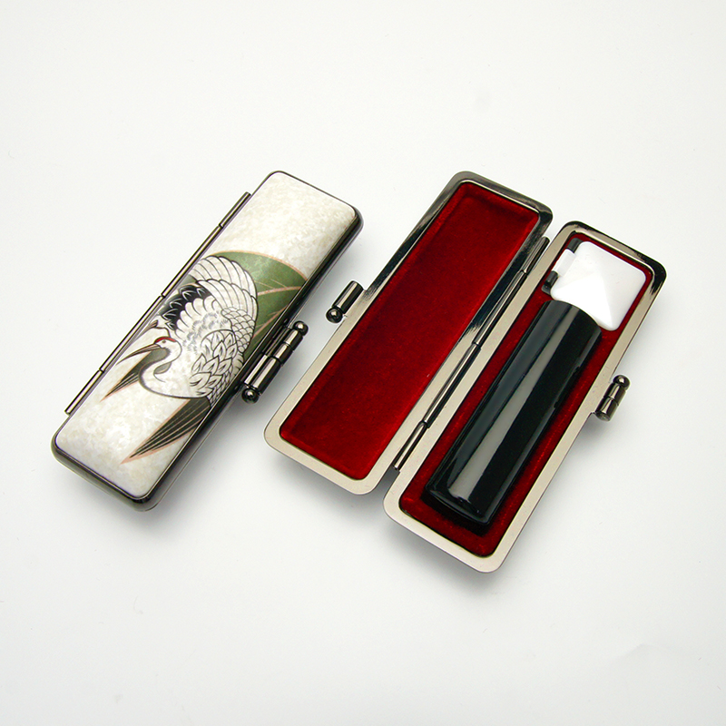 印鑑ケース ヴィンテージアート 白 鶴 16.5-18.0mm