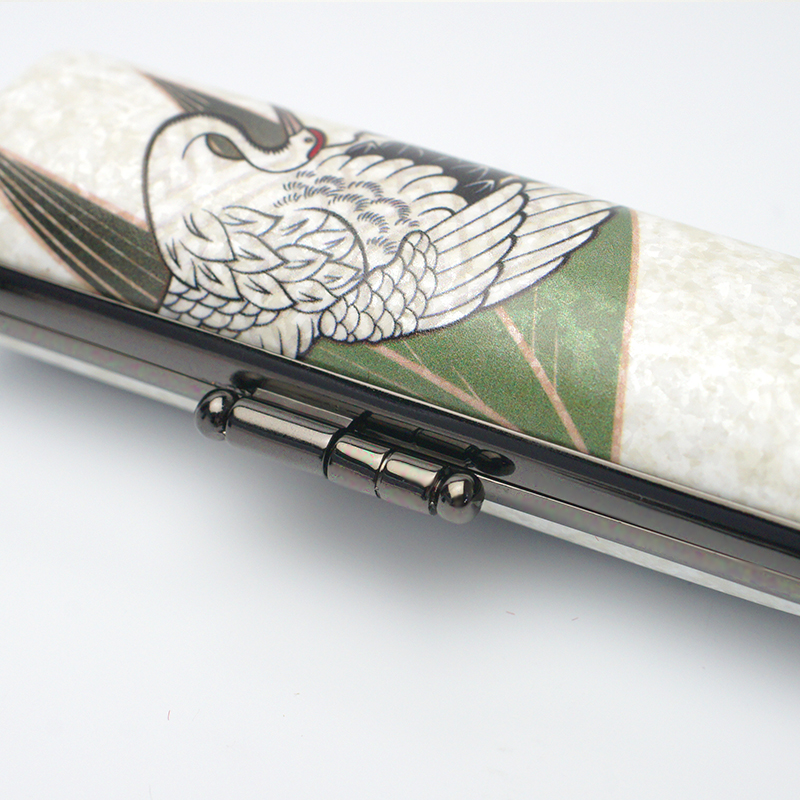 印鑑ケース ヴィンテージアート 白 鶴 16.5-18.0mm