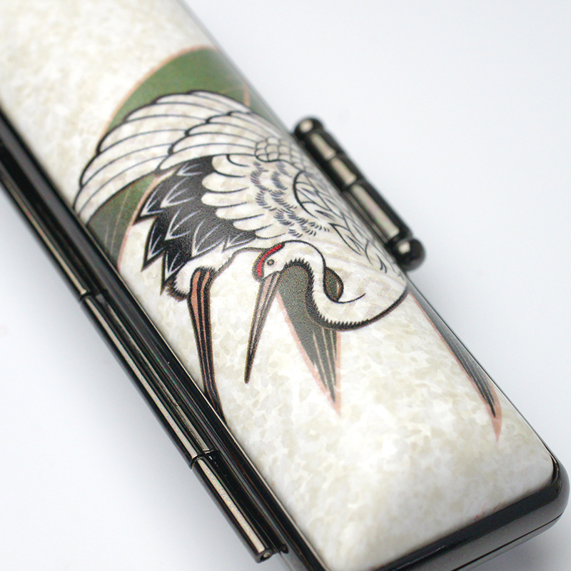印鑑ケース ヴィンテージアート 白 鶴 16.5-18.0mm