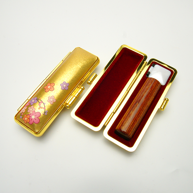 印鑑ケース ヴィンテージアート ゴールド 花柄 13.5-15.0mm