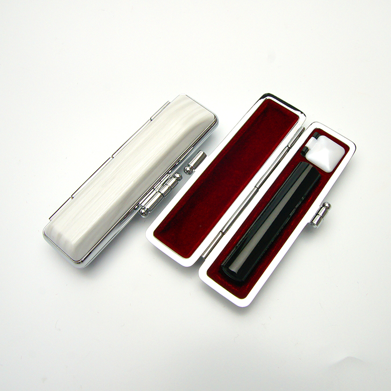 印鑑ケース ヴィンテージケース ボックス 白 木目 10.5-12.0mm