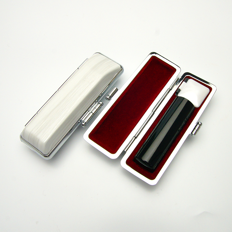 印鑑ケース ヴィンテージケース ボックス 白 木目 16.5-18.0mm