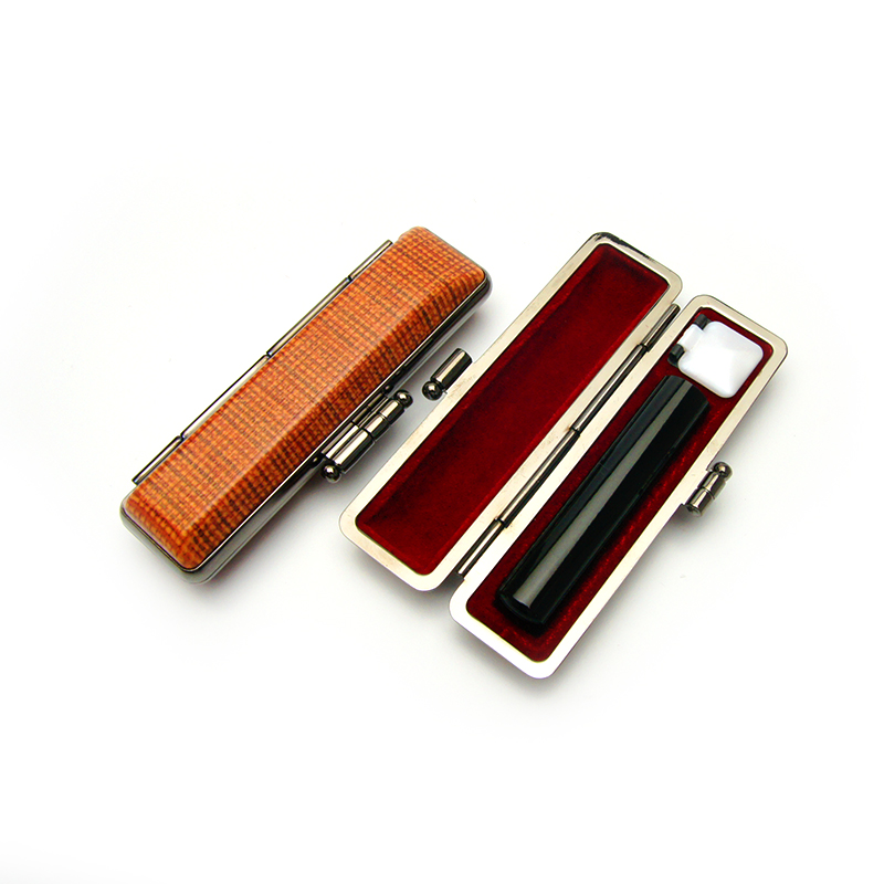 印鑑ケース ヴィンテージケース ボックス 茶色 チェック柄 10.5-12.0mm