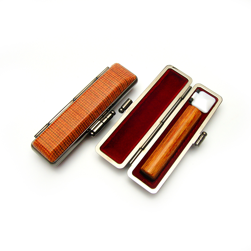 印鑑ケース ヴィンテージケース ボックス 茶色 チェック柄 10.5-12.0mm